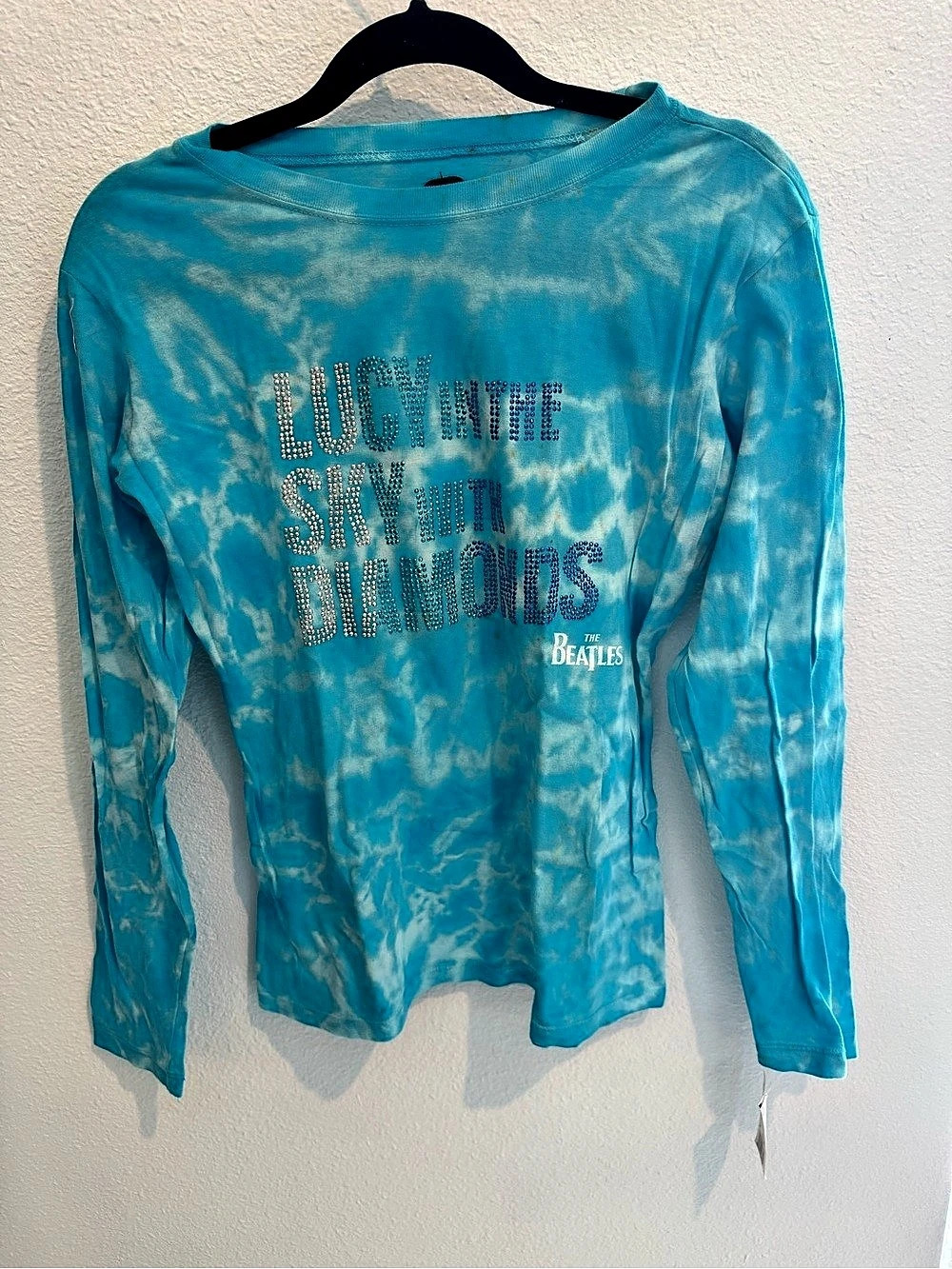 The Beatles Lucy In The Sky With Diamonds Rhinestone Tie-Dye Long Sleeve Tee